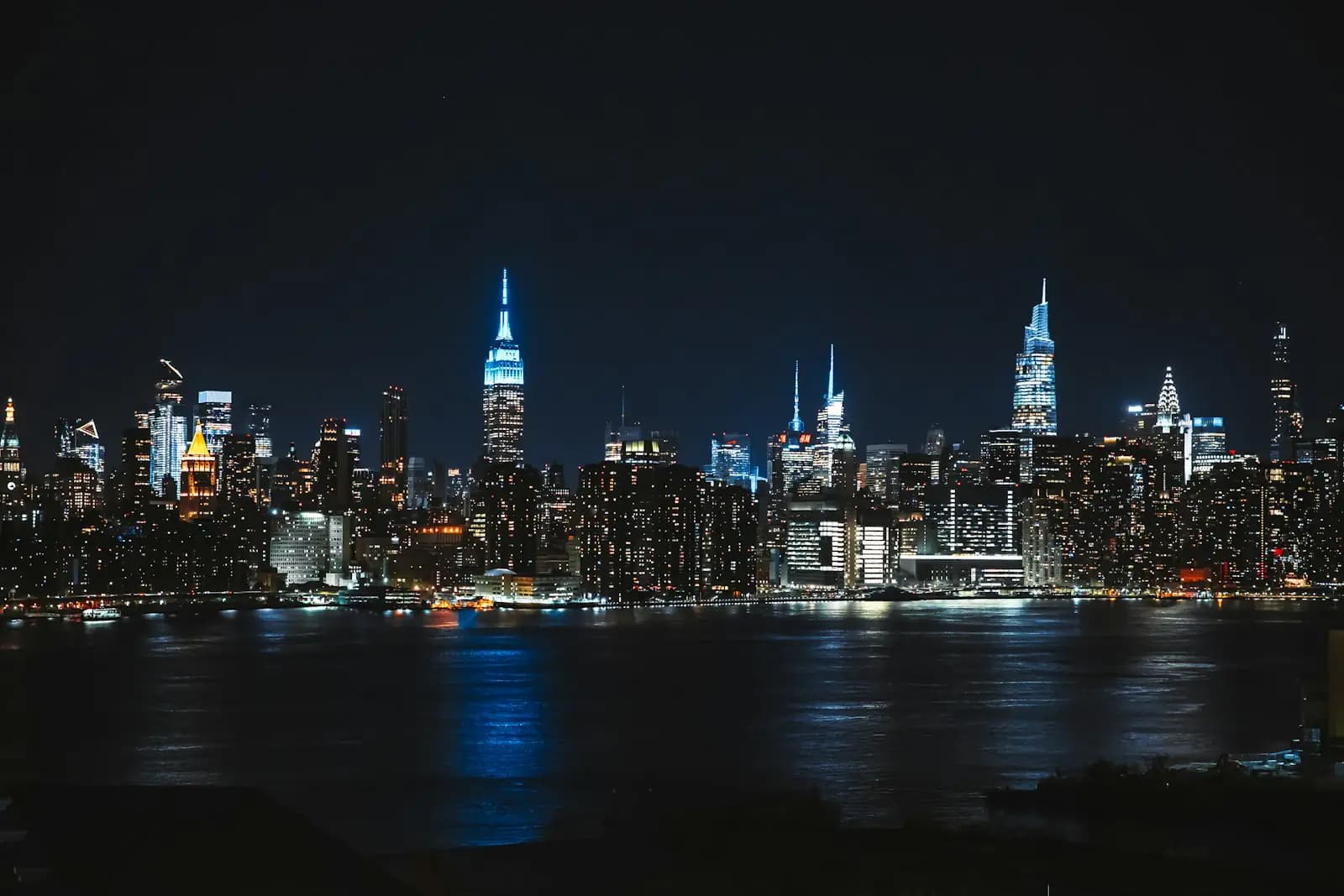 City skyline at night